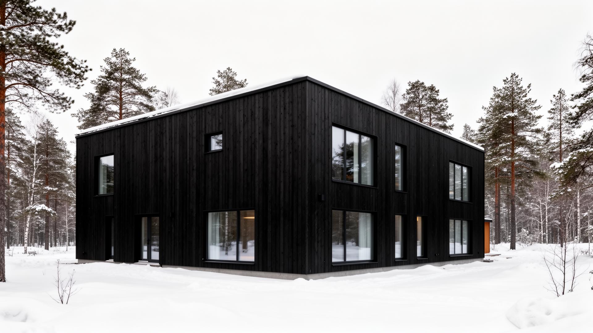 Modern svensk villa med stora fönster
